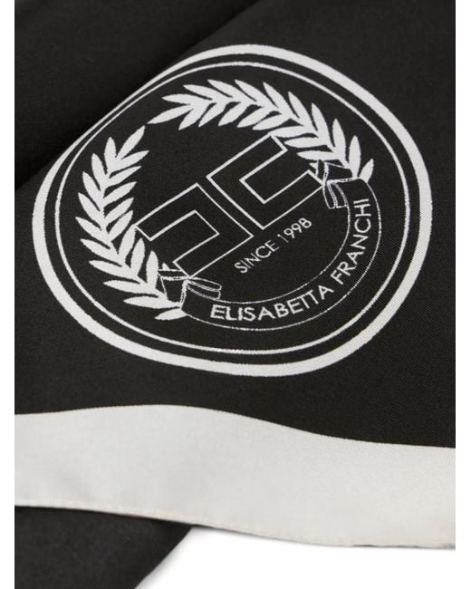 Elisabetta Franchi Silk Scarf in Black | Lyst