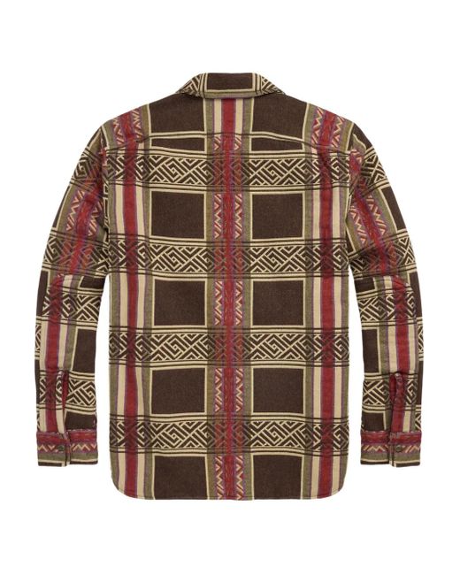 RRL Gray Checked Padded Shirt Jacket for men