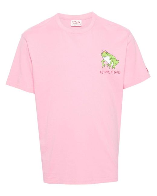 Mc2 Saint Barth Pink Graphic-print Cotton T-shirt for men