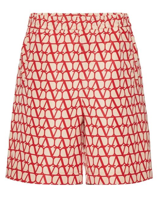 Bermudas Toile Iconographe Valentino Garavani de hombre de color Red