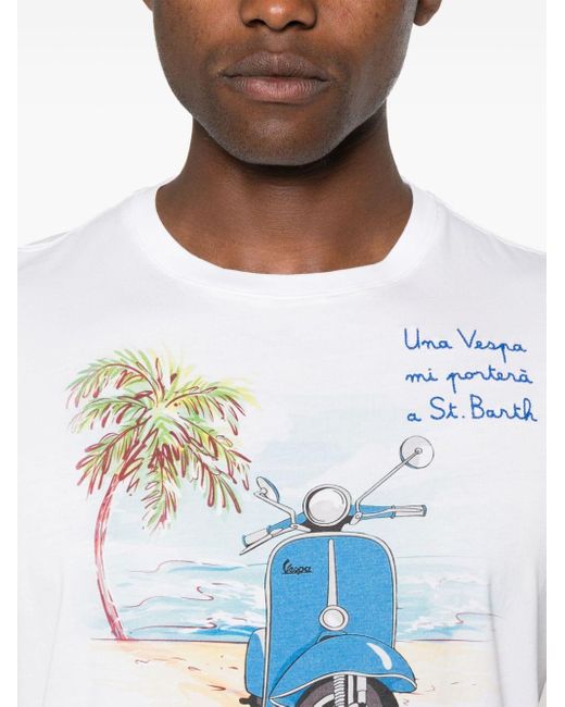 Mc2 Saint Barth T-Shirt mit Vespa-Print in White für Herren
