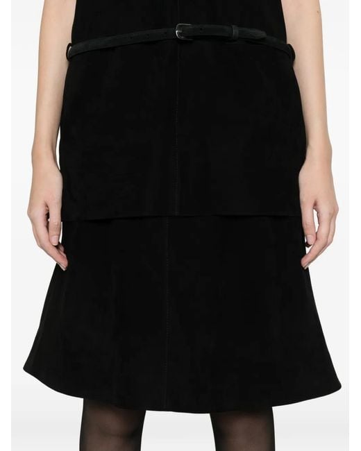 Totême Black Suede Mini Skirt