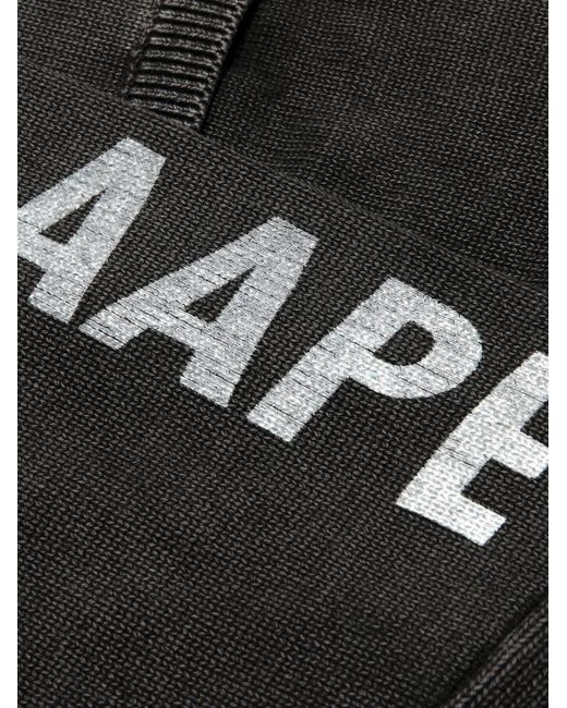 Aape By A Bathing Ape Black V-Neck Patch-Detail Cardigan for men