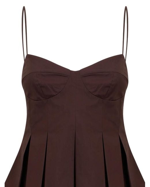 Clea Brown Iris Pleat Top