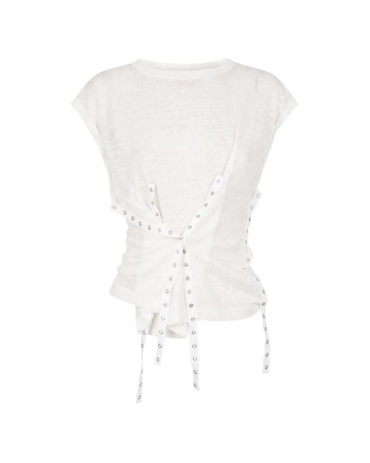 RAQUETTE White Snap-Button Top