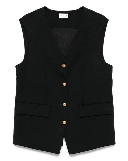 P.A.R.O.S.H. Black Button-Fastening Gilet