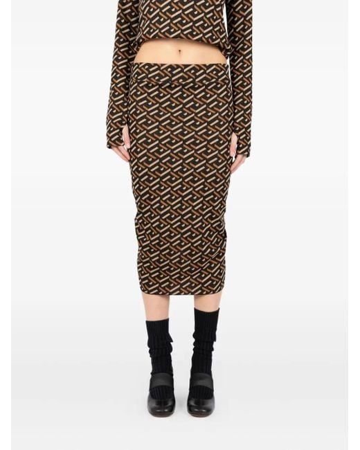 Societe Anonyme Natural Cadil Geometric Midi Skirt