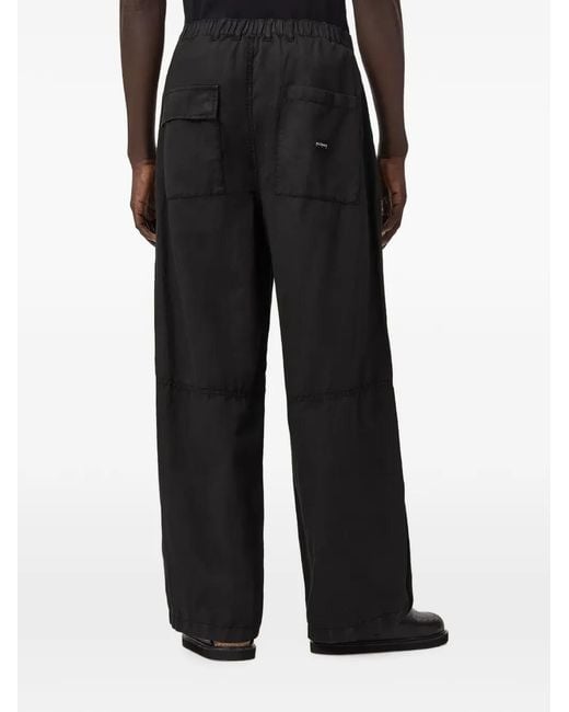 AllSaints Black Echo Wide-Leg Trousers for men