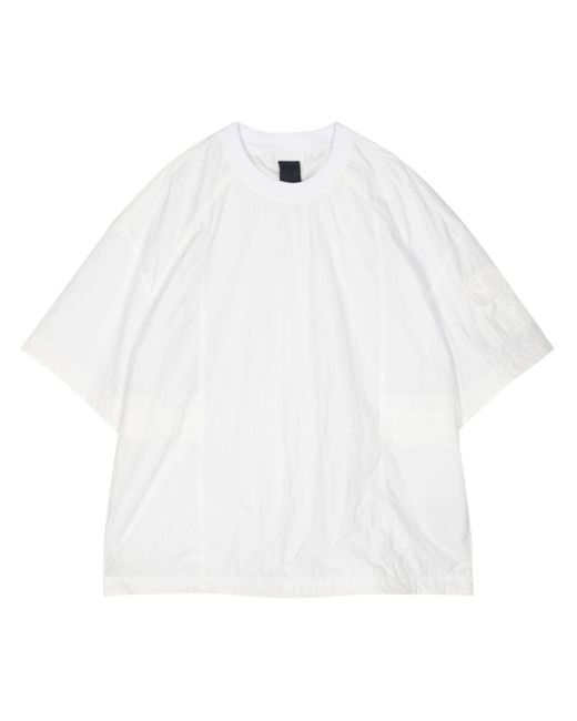 メンズ Juun.J Logo-embroidered Panelled T-shirt White