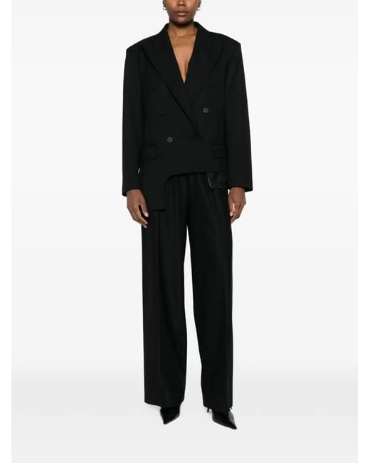 MEDEA Black Asymmetrical Double-Breasted Blazer