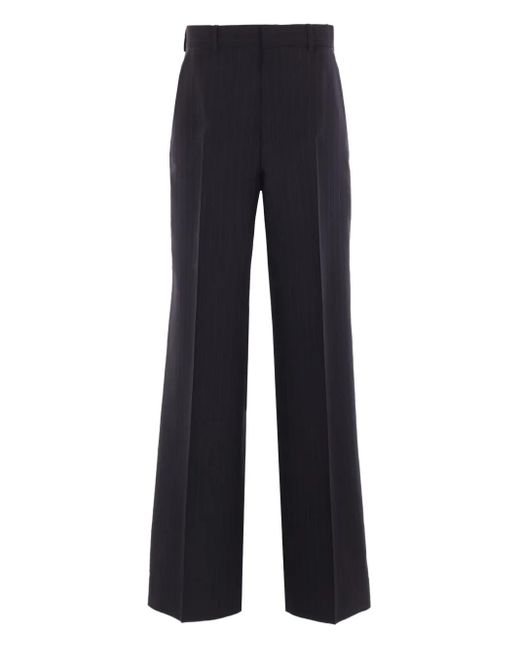Gucci Blue Pinstripe Wool Jacquard Trousers