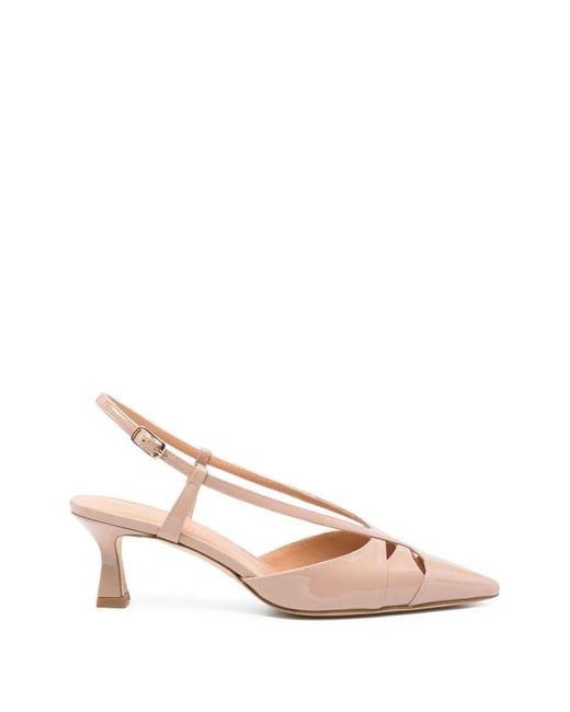 Julie Dee Pink Cut-Out Slingback Heeled Pumps
