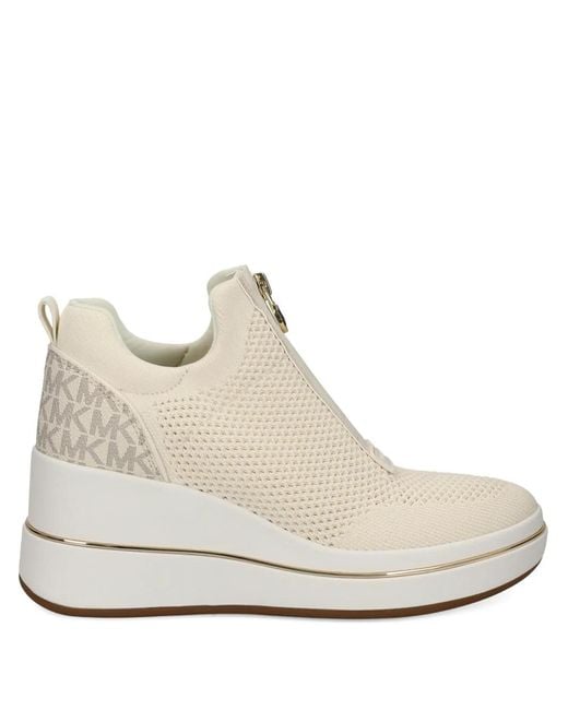 MICHAEL Michael Kors White Willis Zip-Up Logo Sneakers