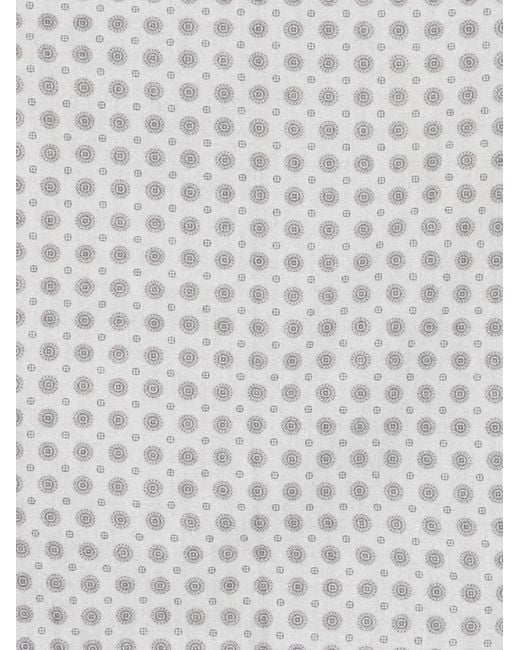 Eleventy Gray Geometric-Pattern Pocket Square for men
