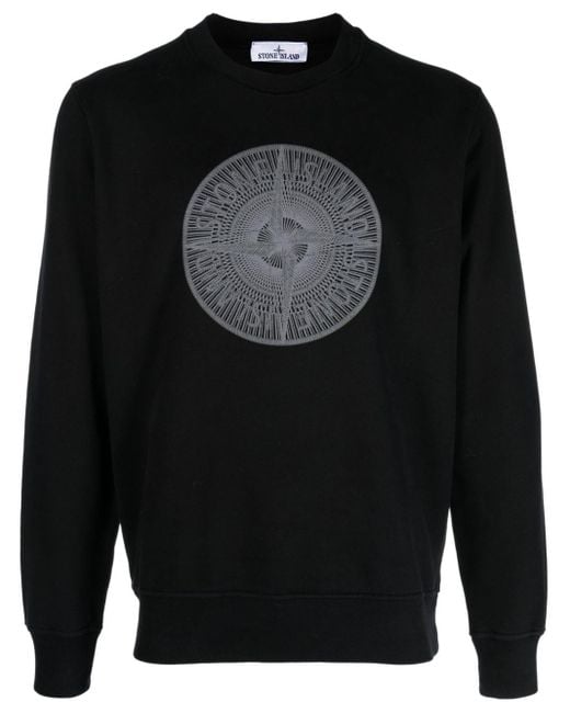 Stone Island Black Logo Patch Sweatshirt for men