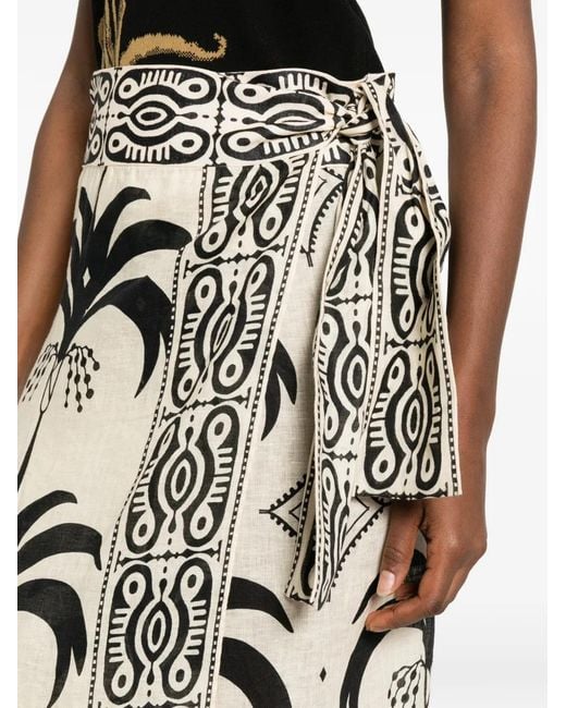 Johanna Ortiz Gray Significado Poderoso Midi Skirt