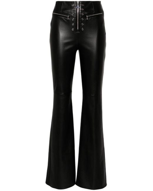 Patrizia Pepe Black High-Waisted Flared Leggings