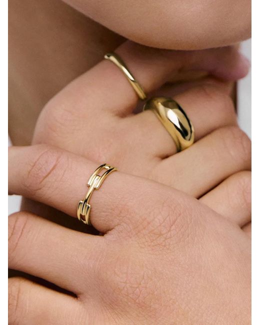 Monica Vinader Metallic Signature Link Stacking Ring