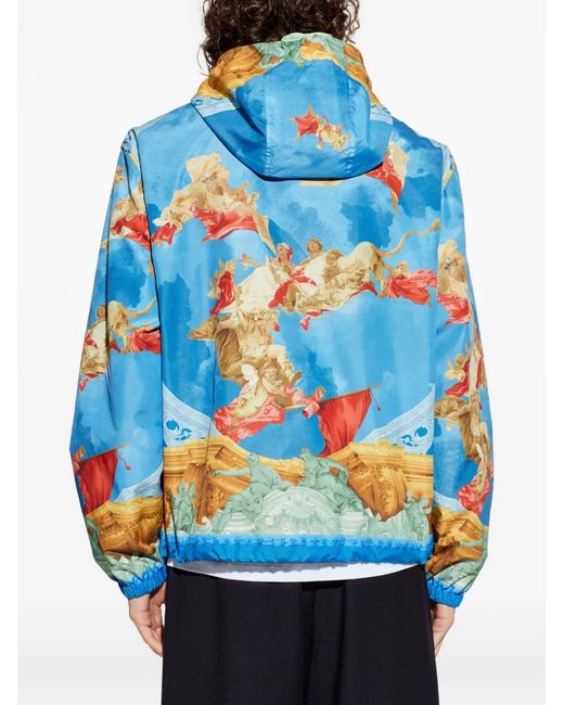 Versace Blue Jacket With Hood for men