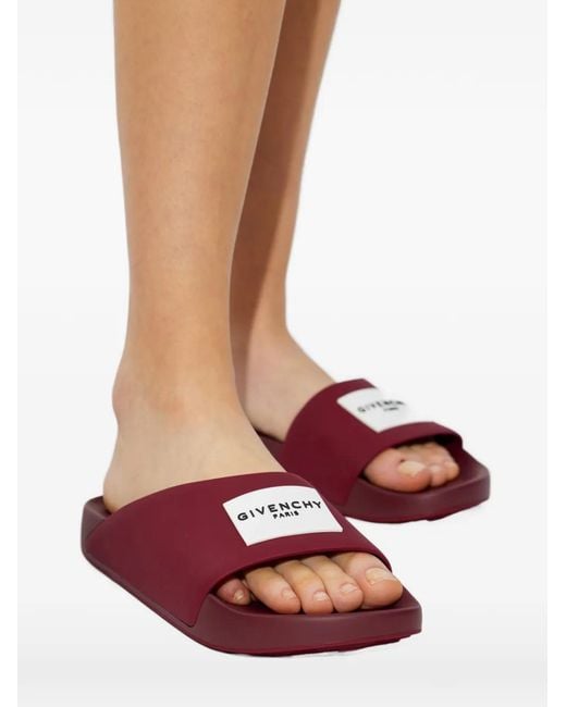 Givenchy Purple Logo-Patch Slides