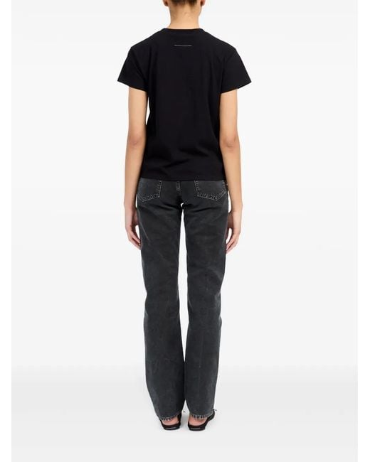 MM6 by Maison Margiela Black Round Neck T-Shirt