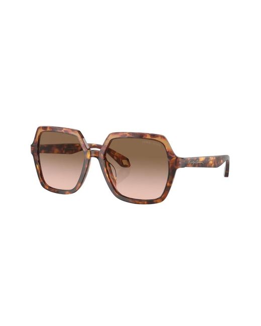 Giorgio Armani Brown Tortoiseshell-Effect Square Frame Sunglasses