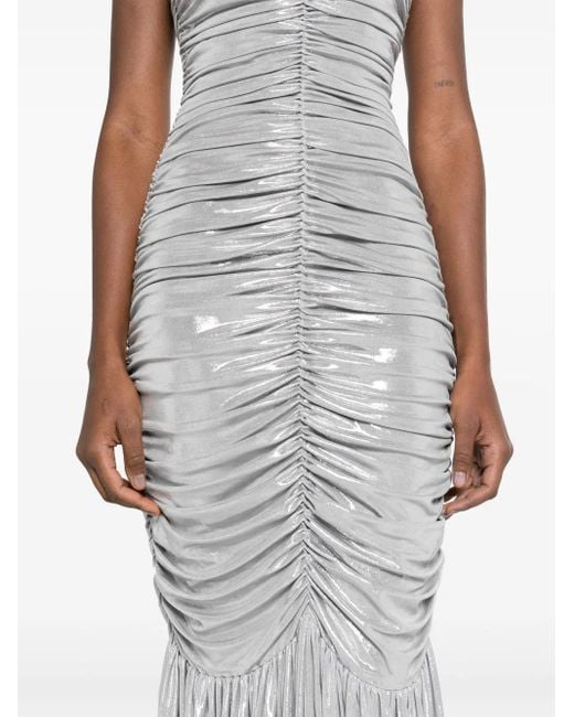 Norma Kamali Gray Slinky Fishtail Gown