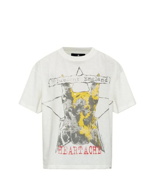 Represent White Graphic-Print T-Shirt for men
