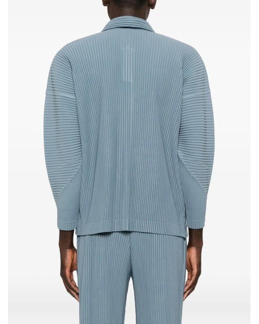 Homme Plissé Issey Miyake メンズ ブルー プリーツ ロングスリーブ