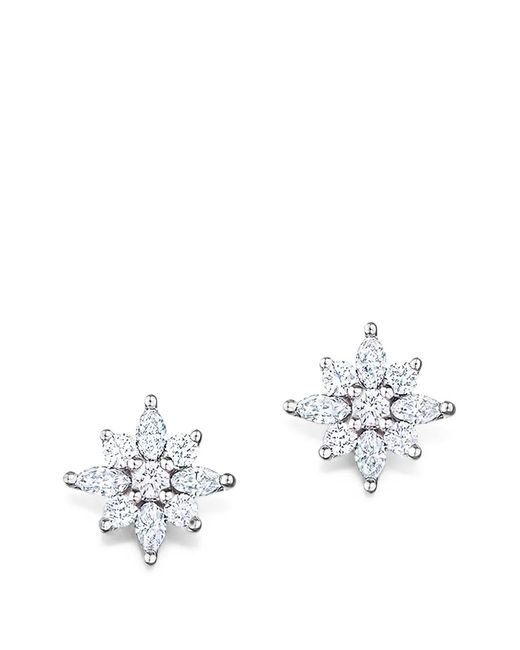 Kwiat White Puces D'Oreilles Serties De Diamants