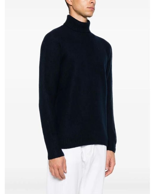 Drumohr Blue Wool Sweater for men