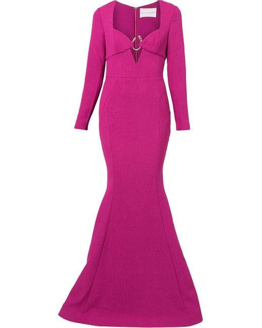Rebecca Vallance Diana Long-sleeve Gown in Pink - Lyst