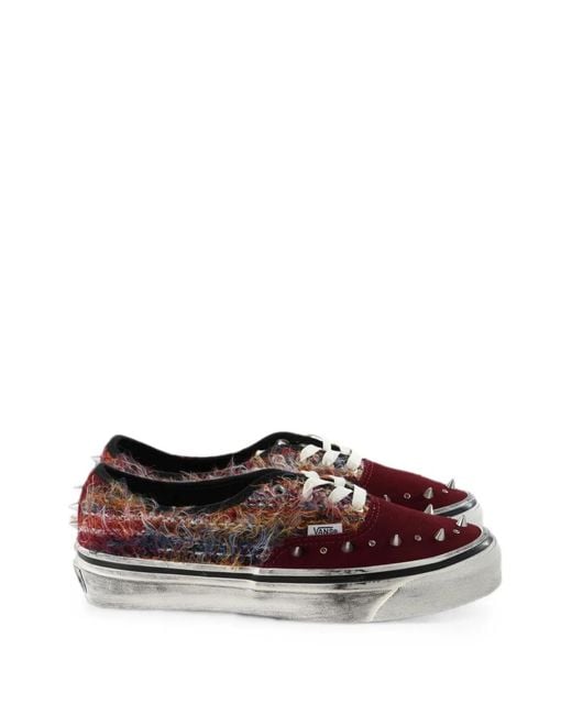 Vans Brown Spike-Embellished Distressed Sneakers