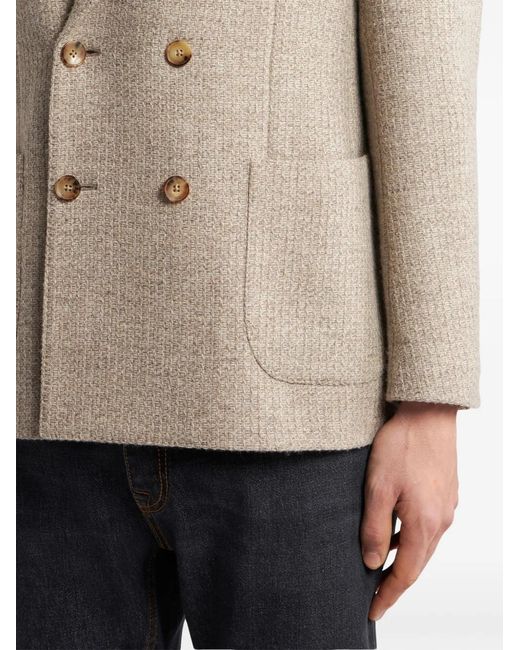 Etro Natural Double Breasted Wool Blazer for men