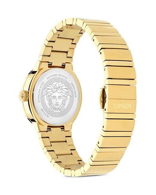 Versace Blue Greca Logo Pearl 33Mm Watch