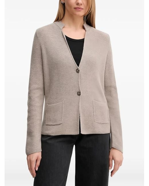 Benetton Natural Button Patch-Pocket Cardigan