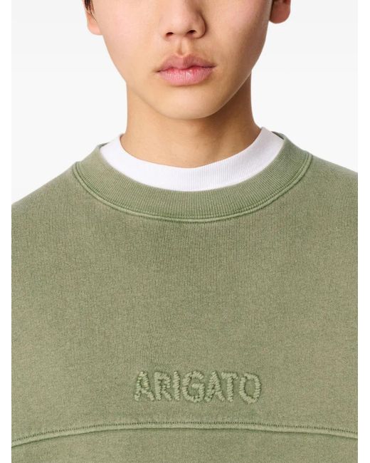 Axel Arigato Green Gens Logo-Embroidered Washed Sweater for men
