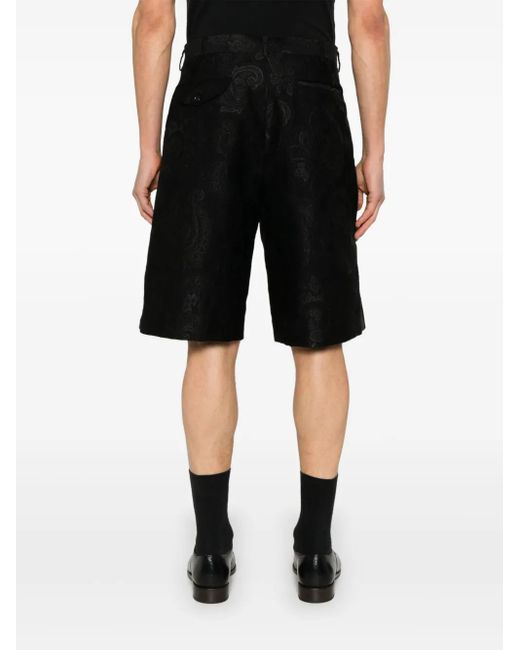 Comme des Garçons Black Paisley-Jacquard Shorts for men