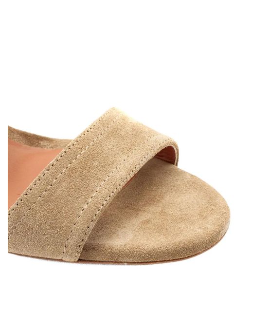 Roberto Festa Natural Puma Suede Adjustable-Strap Sandals