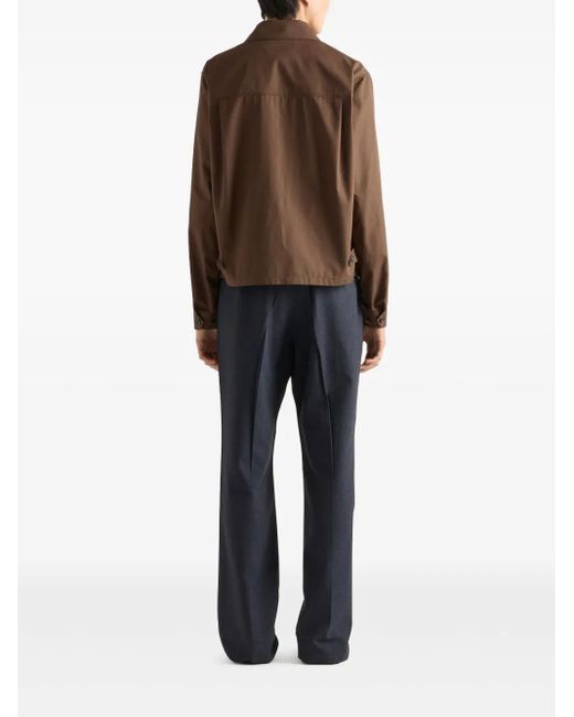 Prada Brown Logo-Embroidered Jacket for men