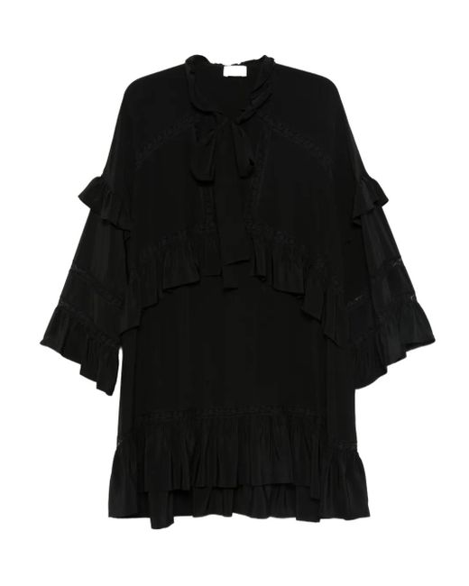 P.A.R.O.S.H. Black Kleid Mit Rüschen