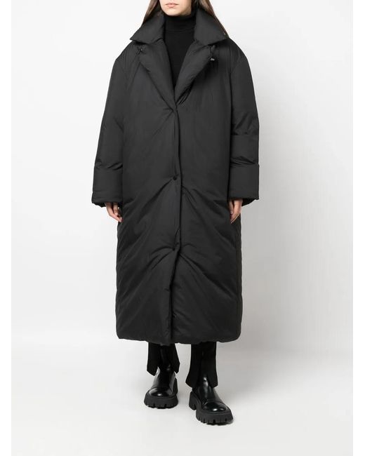 032c Black Padded Oversize Long Coat