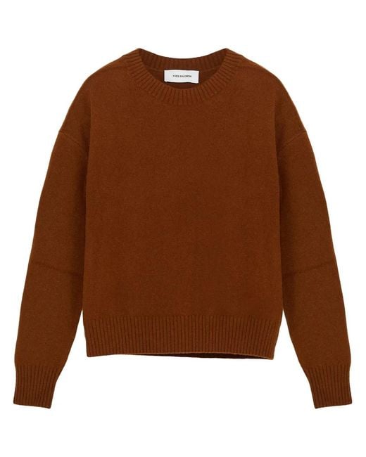 Yves Salomon Brown Knitted Jumper