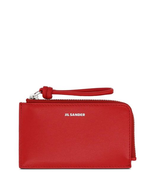 Jil Sander Red Zip Wallet