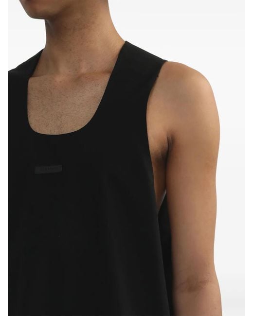 Fear Of God Black Logo-Appliqué Tank Top for men