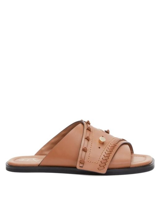 3.1 Phillip Lim Brown Leather Crossover Sandals