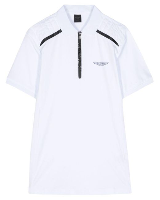 Hackett White Aston Martin Logo Polo Shirt for men