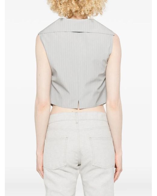 Vivienne Westwood White Meryl Pinstripe Buttoned Sleeveless Waistcoat