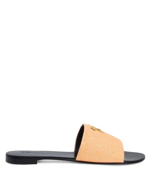 Giuseppe Zanotti Orange Sandales Shirley À Paillettes