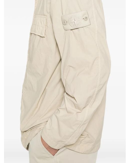 Stone Island Natural Style Short-Sleeve Shirt With Signature Fabric Treatment for men